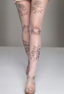 Jonathan Aston Tattoo Print Tulle Tights