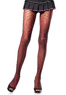 Leg Avenue Sheer Tights with Woven Spiderwebs 7490