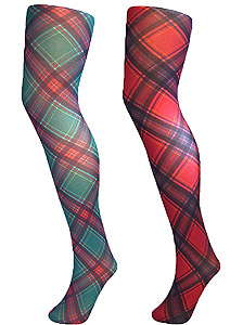 Pamela Mann Diagonal Tartan Tights