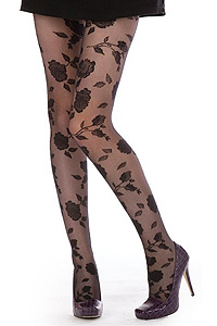 Pamela Mann Flocked Rose Tights