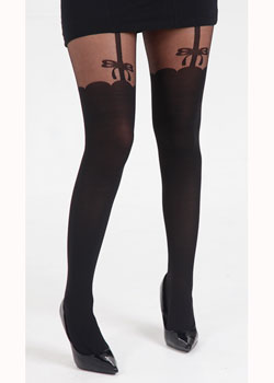 Pamela Mann Bow Strap Suspender Tights