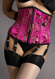 Sassy Oriental Fantasy 8 Strap Waspie Suspender Belt