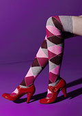 Jonathan Aston Luxury Argyle Over The Knee Socks