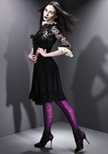 Jonathan Aston Rose Glass Lace and Opaque Tights