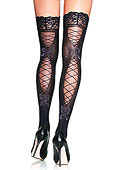Leg Avenue Opaque Hold Ups With Glitter Bows (9552)