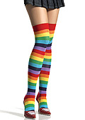 Leg Avenue Rainbow Striped Hold Ups (6606)
