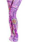 Leg Avenue Opaque Tights With Retro Print (7415)