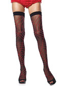 Leg Avenue Sheer Thigh High With Spiderweb Design (6248)