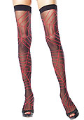 Leg Avenue Sheer Hold Ups with Woven Spiderwebs (6248)