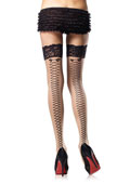 Leg Avenue Faux Lace Up Hold Ups (9550)